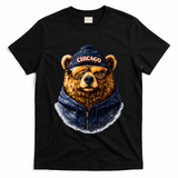 Cool Bear With Beanie Sunglasses Vintage Chicago T-Shirt