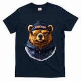 Cool Bear With Beanie Sunglasses Vintage Chicago T-Shirt