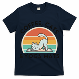 Coffee Cats And Yoga Mats Meditation Women T-Shirt