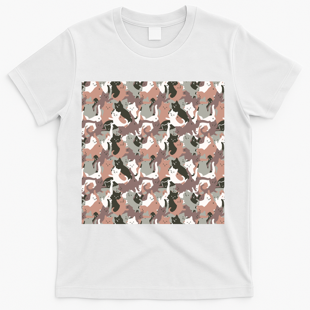 Camouflage Cat Army Pattern by Tobe Fonseca - White