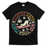 Coffee Cats And Yoga Mats Funny Cats And Yoga Lover T-Shirt