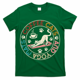 Coffee Cats And Yoga Mats Funny Cats And Yoga Lover T-Shirt