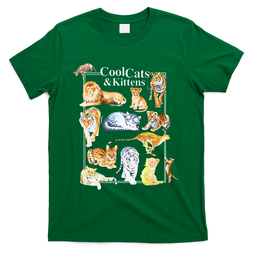 Cool Cats And Kittens Tiger Lion Leopard Felines T-Shirt