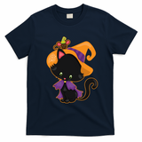 Cute Cat And Mouse Halloween Witch T-Shirt