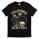 California Cali Bear Vintage EST 1850 Golden State T-Shirt - Black