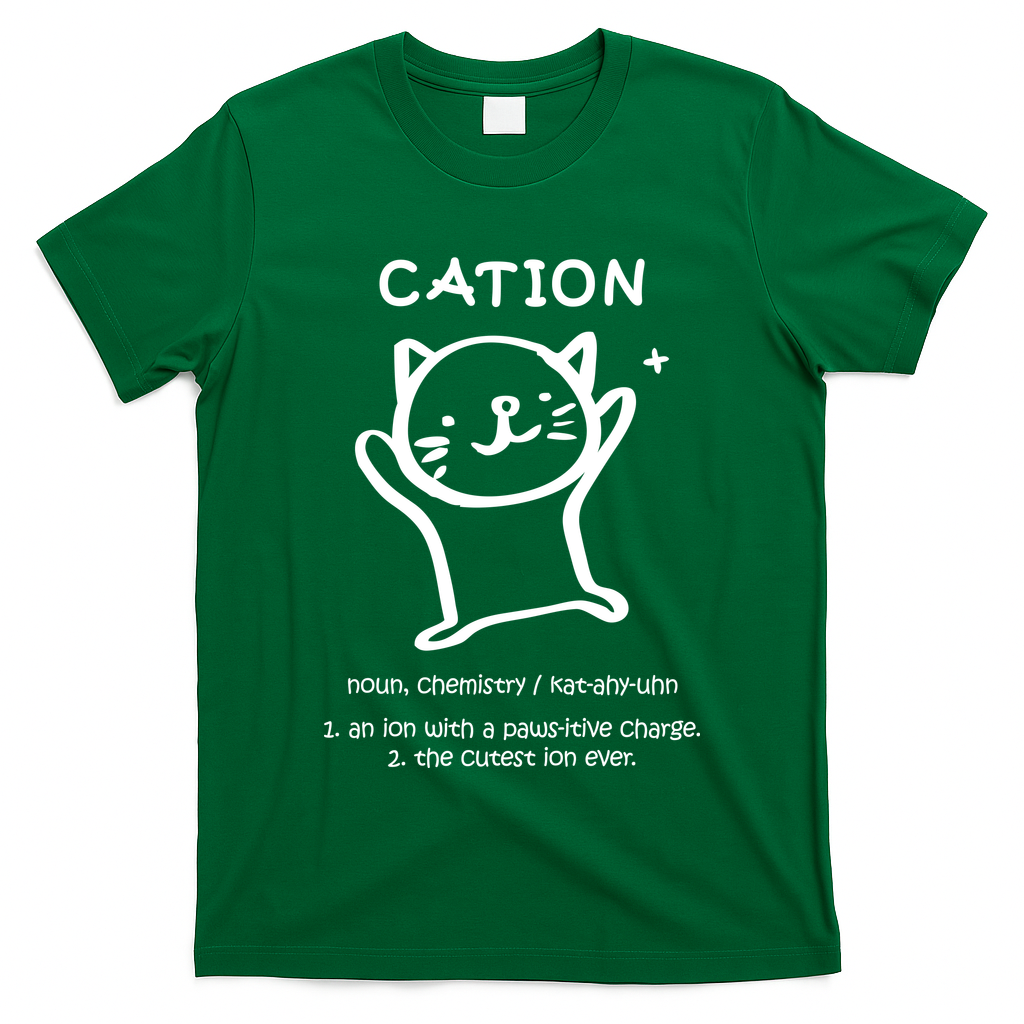 Cation Definition Ion Paws-itive Charge T-Shirt