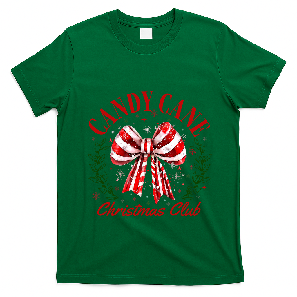 Candy Cane Christmas Club Merry Christmas T-Shirt - Irish Green
