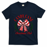 Candy Cane Christmas Club Merry Christmas T-Shirt - Navy Blue