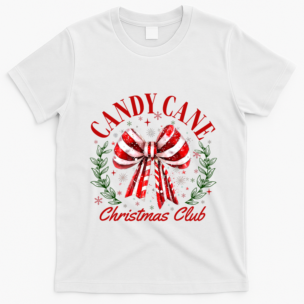 Candy Cane Christmas Club Merry Christmas T-Shirt - White