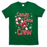 Candy Cane Crew Merry Christmas Xmas Santa Pajamas Holiday T-Shirt - Irish Green