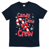 Candy Cane Crew Merry Christmas Xmas Santa Pajamas Holiday T-Shirt - Navy Blue