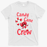 Candy Cane Crew Merry Christmas Xmas Santa Pajamas Holiday T-Shirt - White