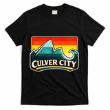 Culver City California Wave Retro T-Shirt - Black