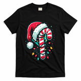 Candy Cane Christmas Sweet Candy Light T-Shirt - Black