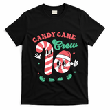 Christmas Candy Cane Crew Cute Matching Family T-Shirt - Black