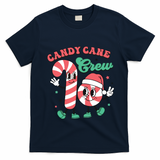 Christmas Candy Cane Crew Cute Matching Family T-Shirt - Navy Blue
