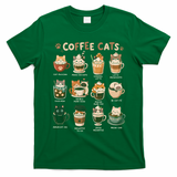 Coffee Cats Cute Cat Inspired Funny T-Shirt - Irish Green