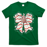 Cute Coquette Christmas Tree Cake Ribbon Bow  T-Shirt - Irish Green
