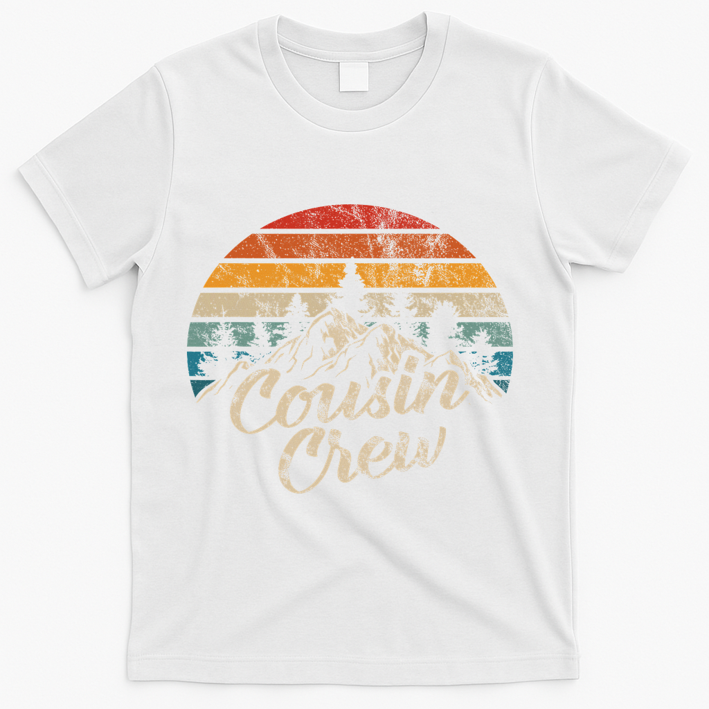 Cousin Crew Camping Outdoor Sunset Summer Camp T-Shirt - White