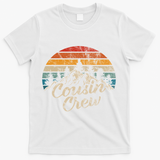 Cousin Crew Camping Outdoor Sunset Summer Camp T-Shirt - White