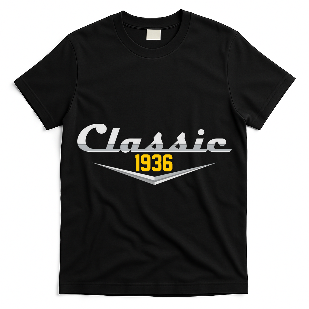 Classic Car Emblem 1936 90th Birthday T-Shirt