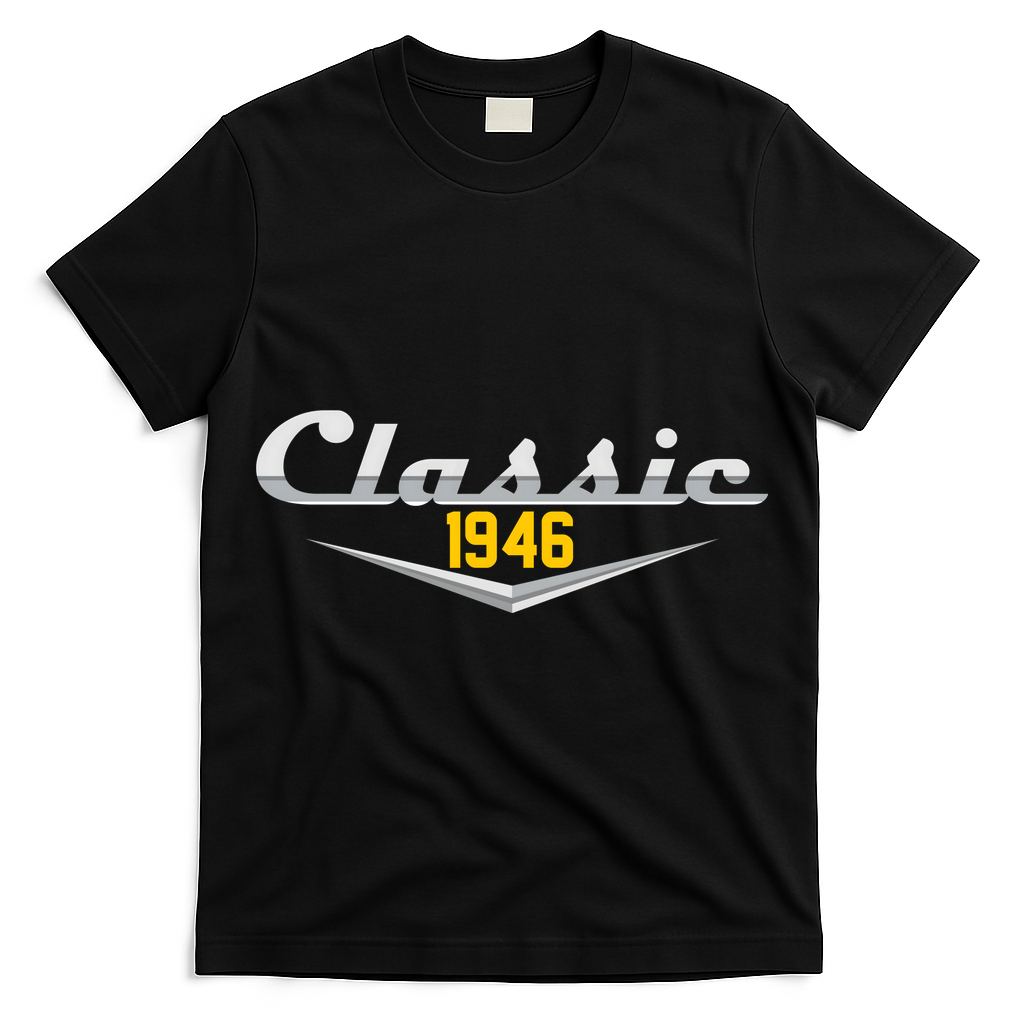 Classic Car Emblem 1946 80th Birthday T-Shirt
