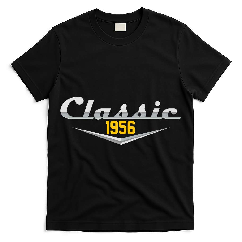 Classic Car Emblem 1956 70th Birthday T-Shirt