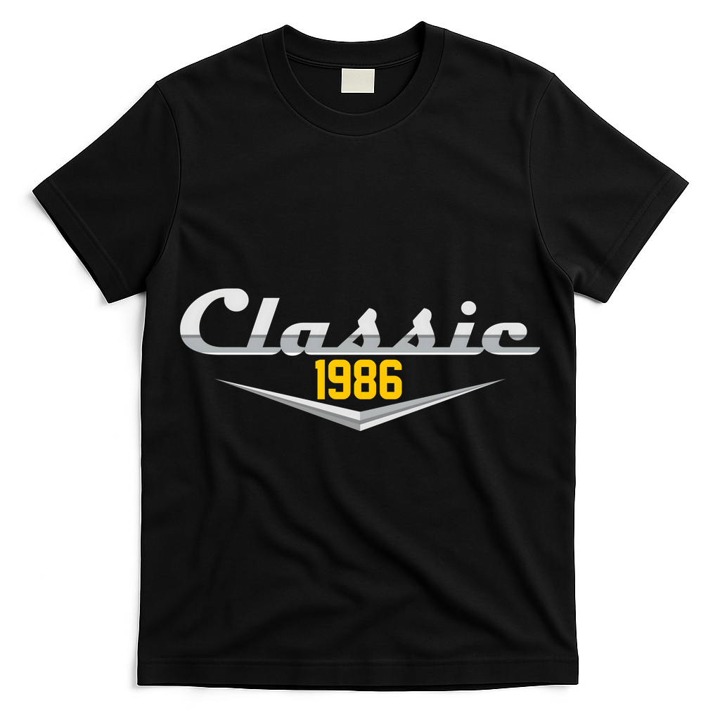 Classic Car Emblem 1986 40th Birthday T-Shirt