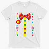 Clown Costume Easy Halloween Vintage Carnival Circus T-Shirt - White