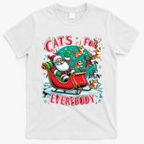 Christmas Cats For Everybody Funny Santa T-Shirt - White