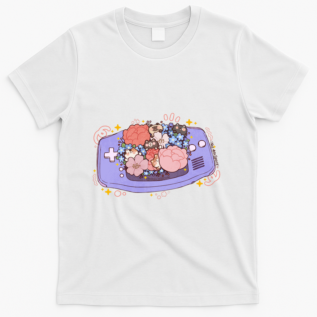 Cute Cat Flower GameBoy Advance - White