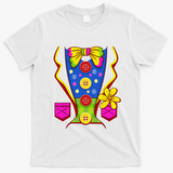 Clown Costume For Funny Funny Halloween Outfit Circus T-Shirt - White