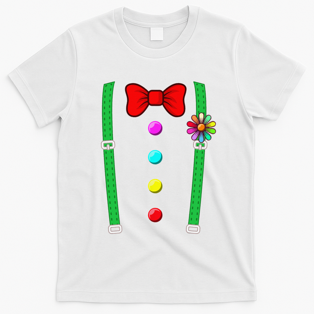 Clown Costume Funny Circus Halloween Costumes T-Shirt - White