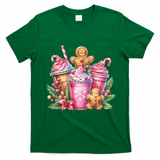 Cute Christmas Gingerbread Man Coffee Peppermint Latte T-Shirt - Irish Green
