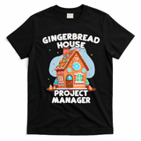 Cute Christmas Gingerbread House Project Manager T-Shirt - Black