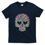 Colorful, cheerful, happy pixel skul - Navy