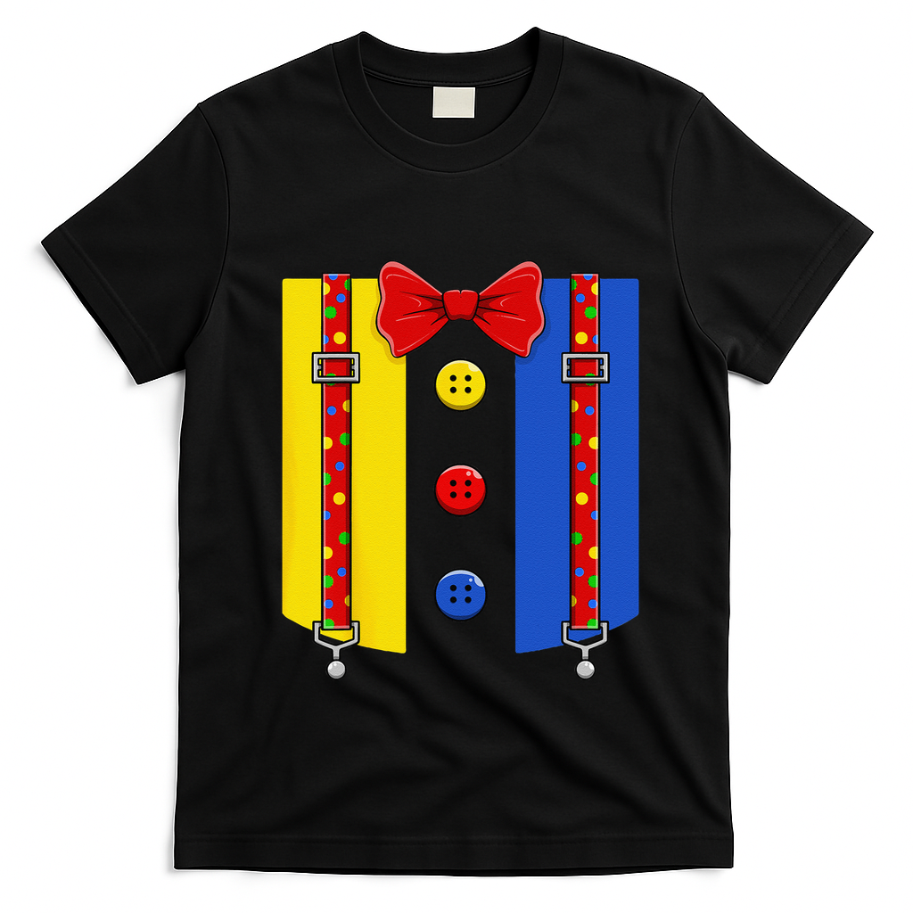 Clown Costume Halloween Circus Matching T-Shirt - Black