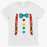 Clown Costume Halloween Funny Circus Clown DIY Costume T-Shirt - White