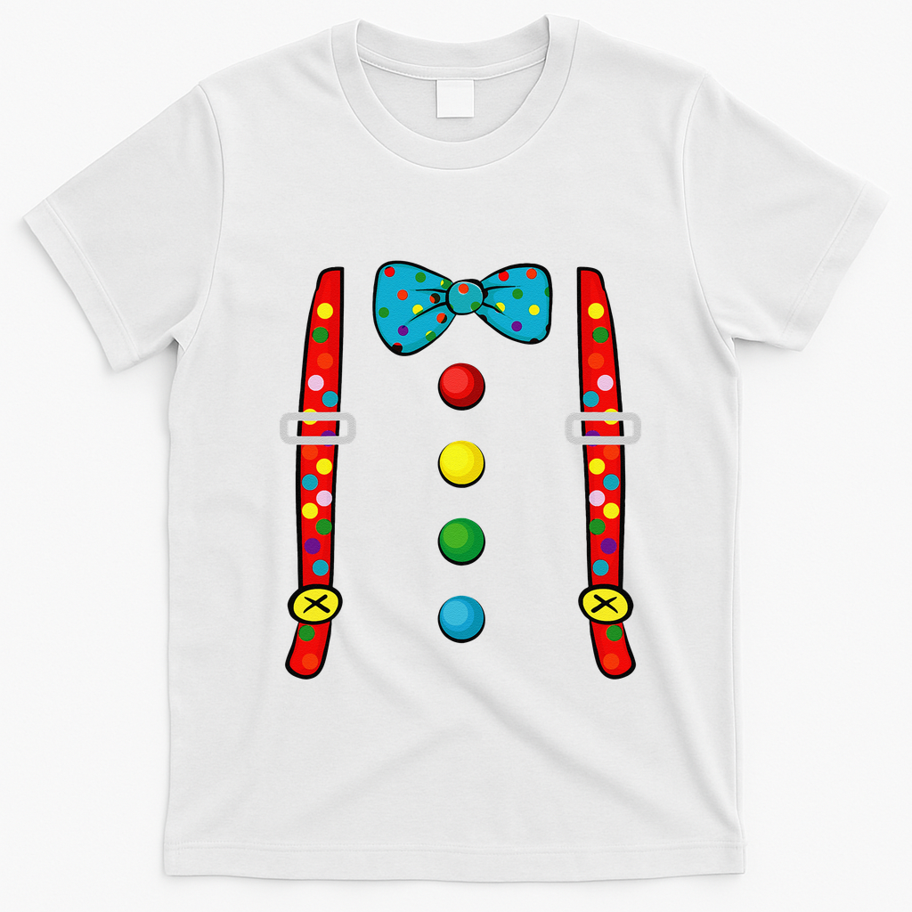 Clown Costume Halloween Funny Circus Clown DIY Costume T-Shirt - White