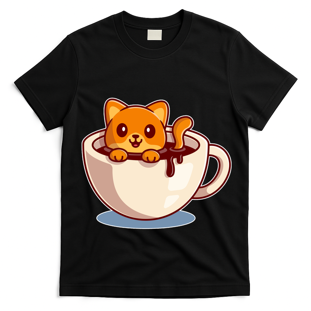 Cute Coffee Kitty T-Shirt