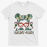 Cute Christmas Little Miss Candy Cane T-Shirt - White