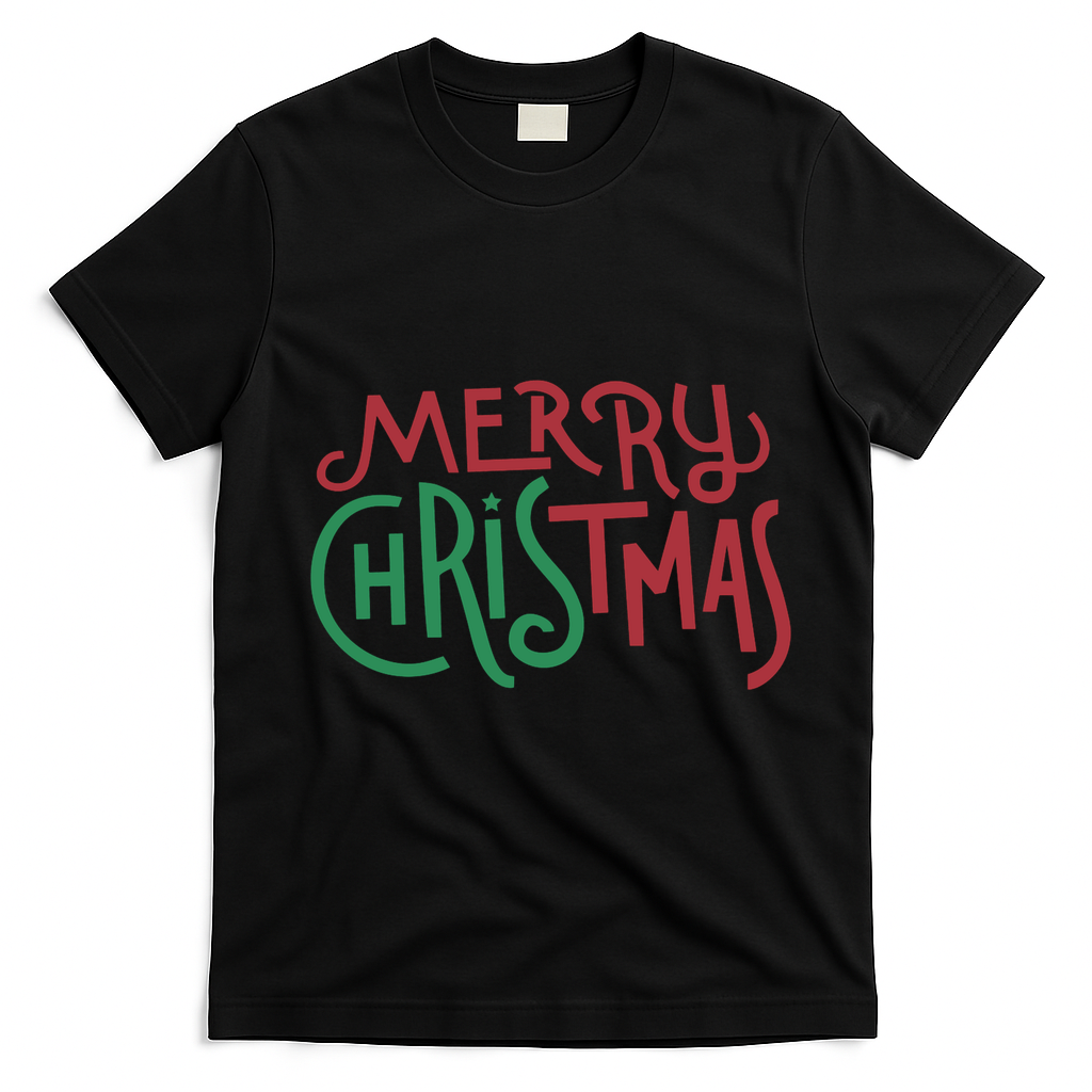 Candy Cane Lane Merry Christmas T-Shirt - Black
