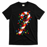 Candy Cane Merry And Bright Christmas Lights Candy Family T-Shirt - Black