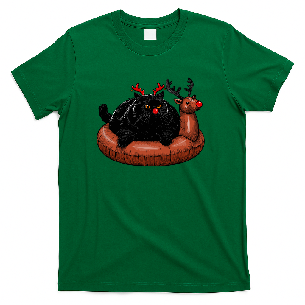 Christmas Chonk on A Reindeer Floatie - Green