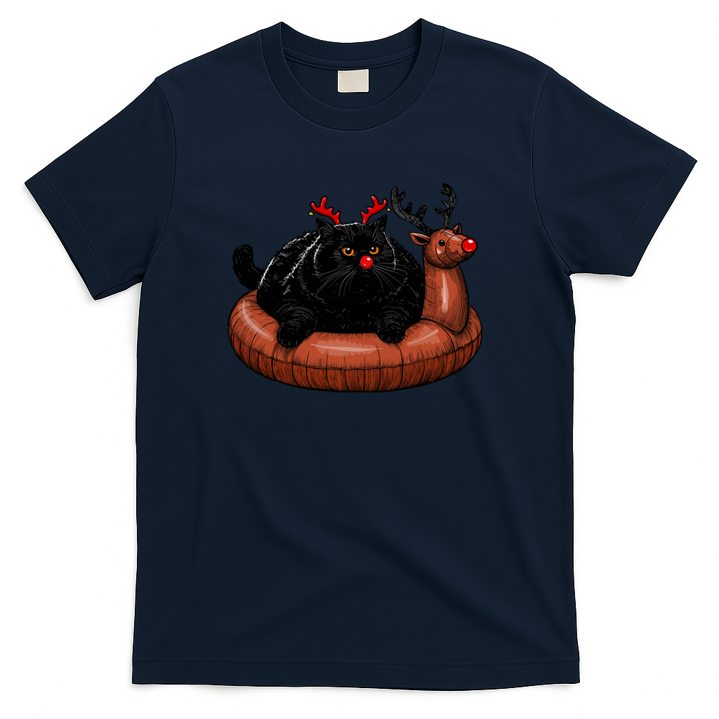Christmas Chonk on A Reindeer Floatie - Navy