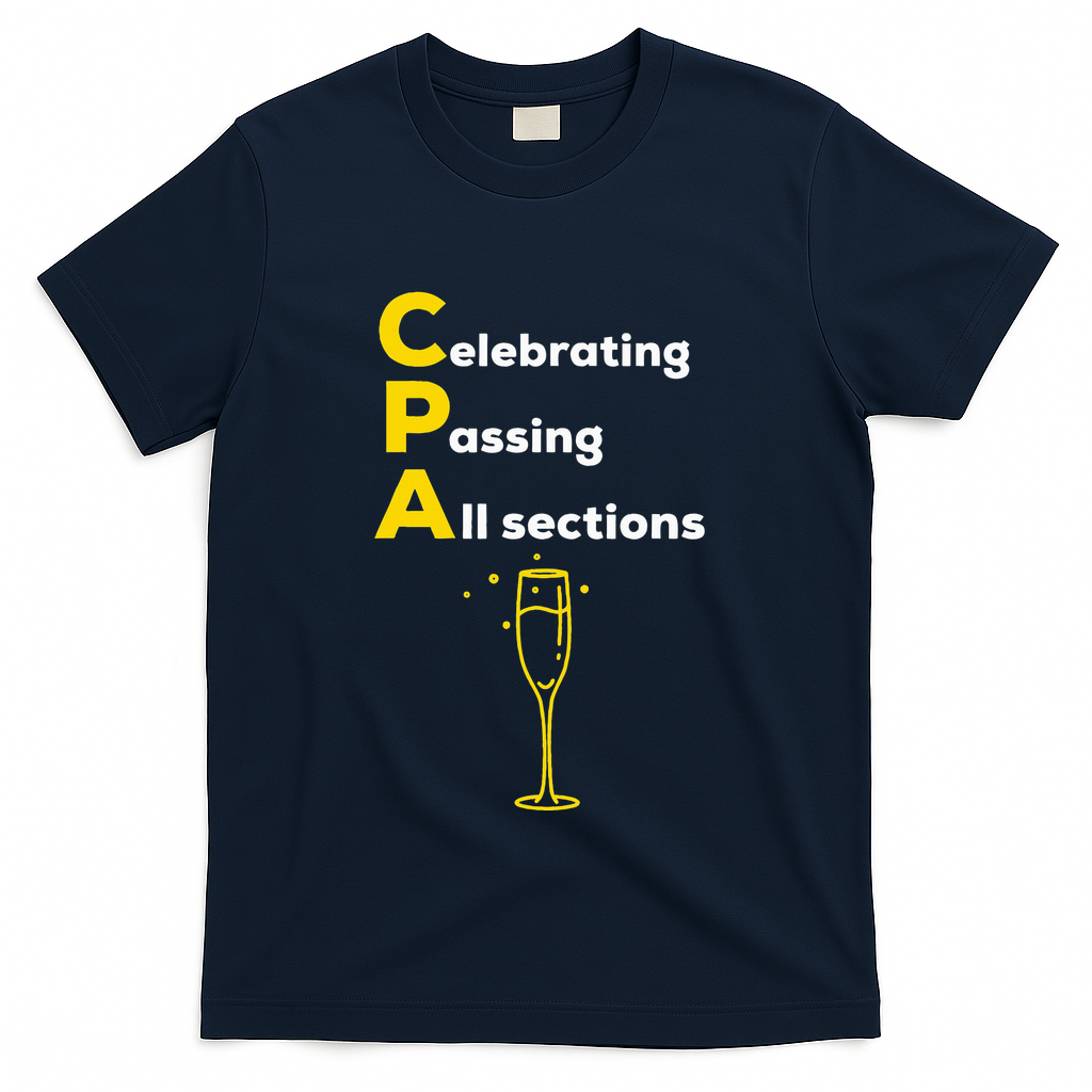Cpa Celebrating Passing Test New Accountant Gift T-Shirt - Navy