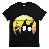 Crazy Cat Retro Sunset T-Shirt
