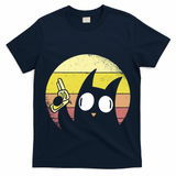 Crazy Cat Retro Sunset T-Shirt