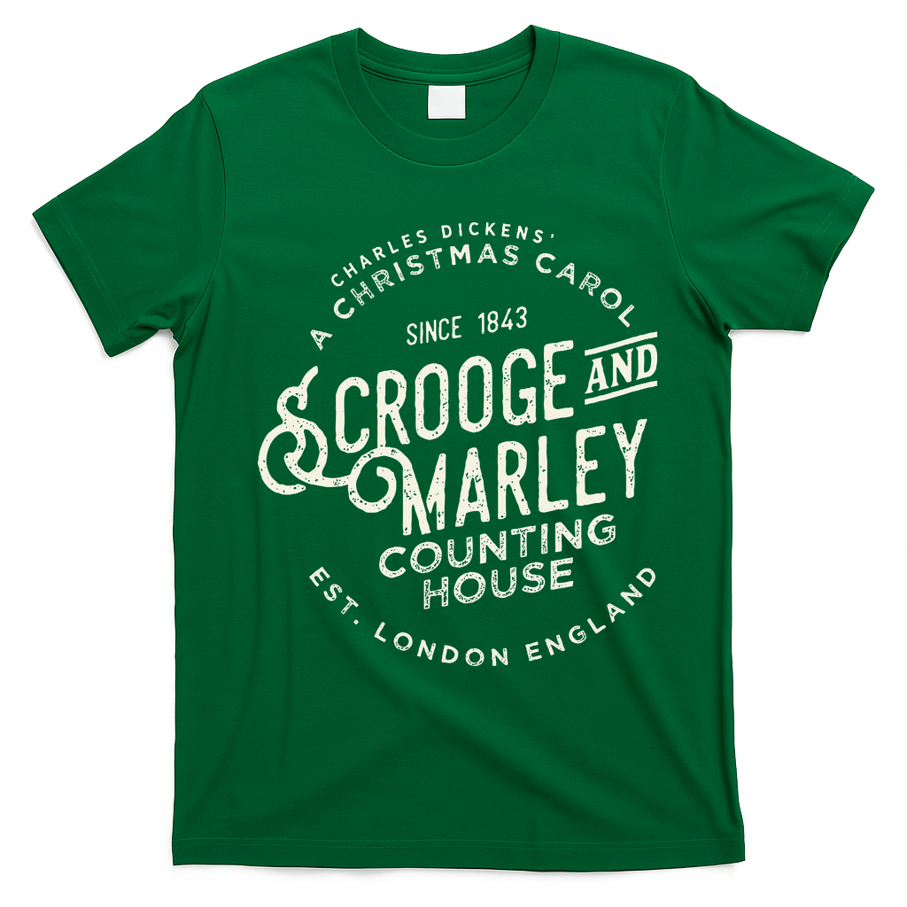 Christmas Carol Scrooge & Marley Holiday Design Tradition T-Shirt - Irish Green