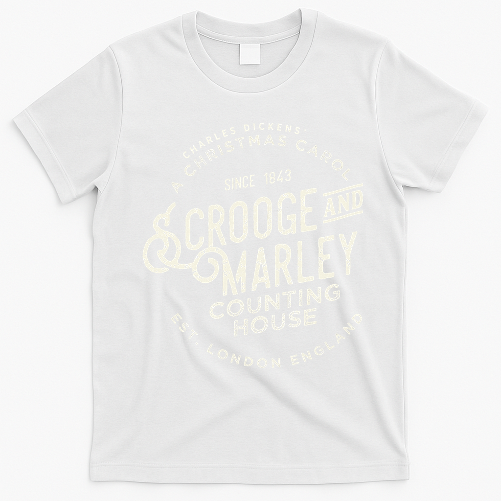 Christmas Carol Scrooge & Marley Holiday Design Tradition T-Shirt - White